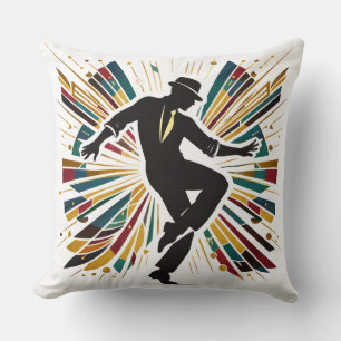 Retro Jazz Dance Art Stylish Colourful Chic Elegan Cushion