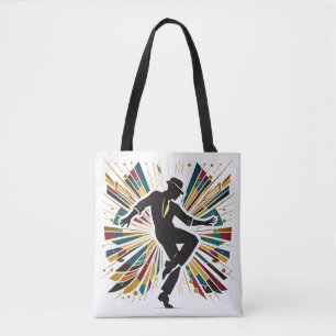 Retro Jazz Dance Art Stylish Colourful Chic Elegan Tote Bag