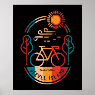 Retro Jekyll Island Bike Trail  Poster