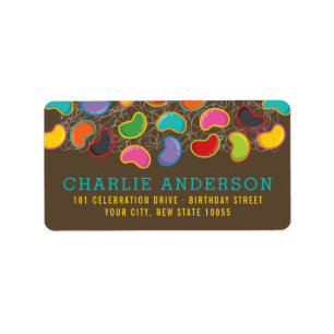 Retro Jellybeans Pop Kid's Birthday Address Labels