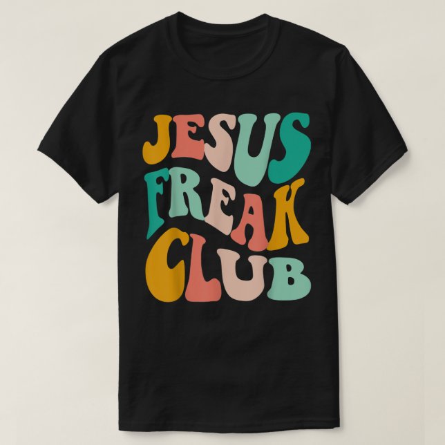 Retro Jesus-Freak Club Bible Verse Jesus-Lover Emp T-Shirt (Design Front)