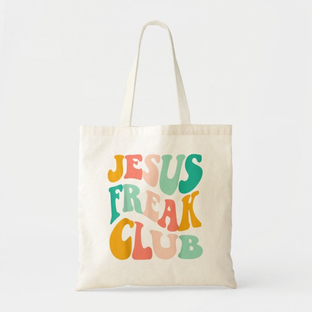 Retro Jesus-Freak Club Bible Verse Jesus-Lover Emp Tote Bag (Front)