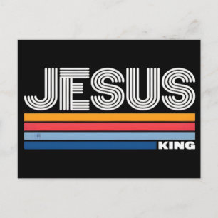 Retro jesus king christian  holiday postcard