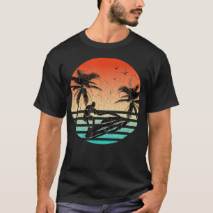 Retro Jet Ski Sunset Vintage Distressed JetSki Gif T-Shirt
