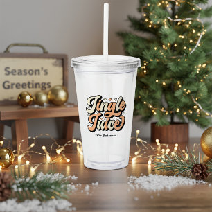 Retro “Jingle Juice” Personalised Christmas Acrylic Tumbler