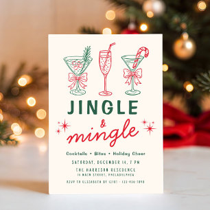 Retro Jingle Mingle Christmas Party Invitation