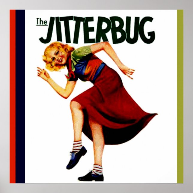 retro jitterbug dance print poster picture (Front)