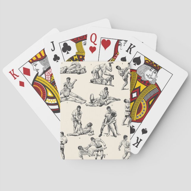 Retro Jiu Jitsu bjj  Playing Cards (Back)