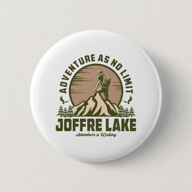 Retro Joffre Lake Hike 6 Cm Round Badge (Front)