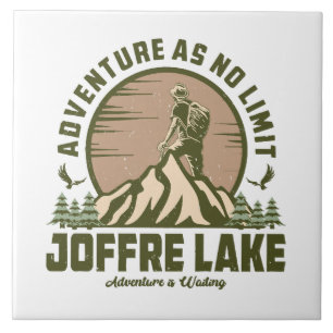 Retro Joffre Lake Hike Ceramic Tile