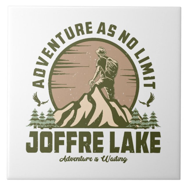 Retro Joffre Lake Hike Ceramic Tile (Front)
