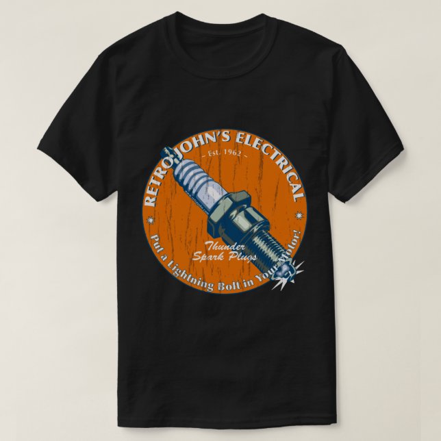 Retro John_s Electrical auto and motorcycle spark  T-Shirt (Design Front)