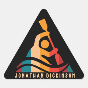 Retro Jonathan Dickinson Kayaking Triangle Sticker