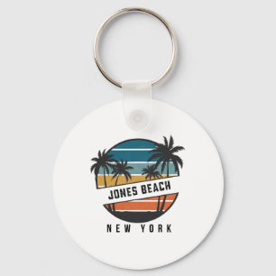 Retro Jones Beach New York Surfboard Surfing Key Ring