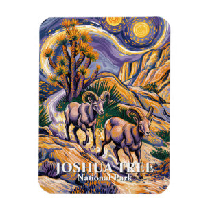 Retro Joshua Tree Landscape Animal Sheep Van Gogh Magnet