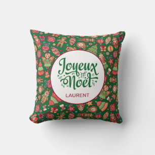 Retro Joyeux Noel Personalised Cushion