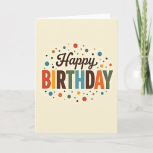 Retro Joyful Birthday Card