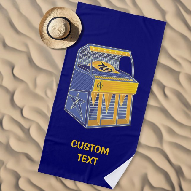 Retro Jukebox Beach Towel (Creator Uploaded)
