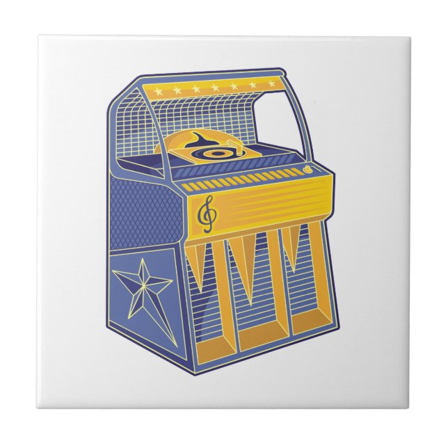 Retro Jukebox Ceramic Tile (Front)