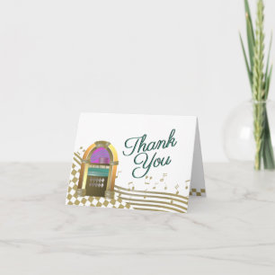 Retro Jukebox Music Thank You Card
