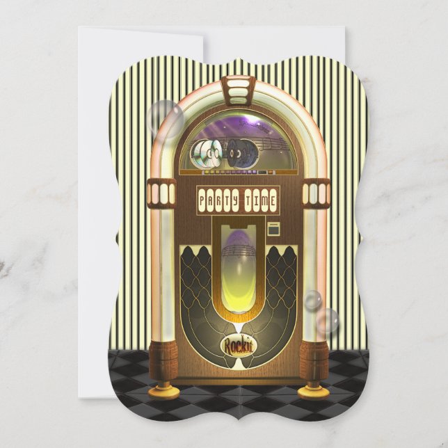 Retro Jukebox Party Invitations (Front)