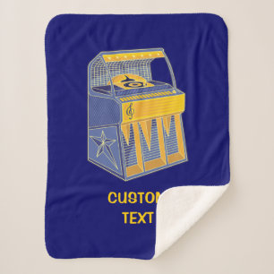 Retro Jukebox Sherpa Blanket