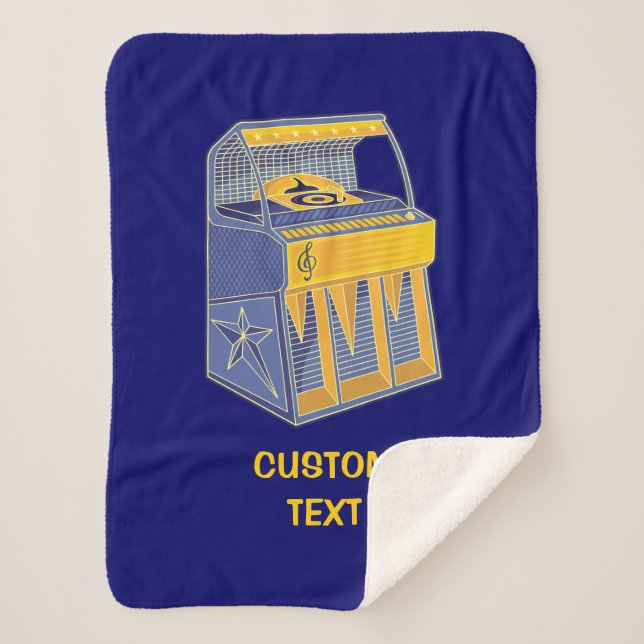 Retro Jukebox Sherpa Blanket (Front)