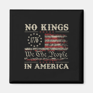 Retro June 14th No Kings In America 1776 Usa Flag Magnet