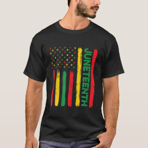 Retro Junenth American Flag June 19 1865 African A T-Shirt
