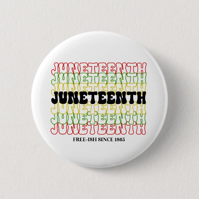Retro Juneteenth Free-ish Since 1865 6 Cm Round Badge (Front)