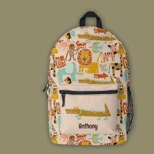 Retro Jungle Animals Cute Patterned Printed Backpack