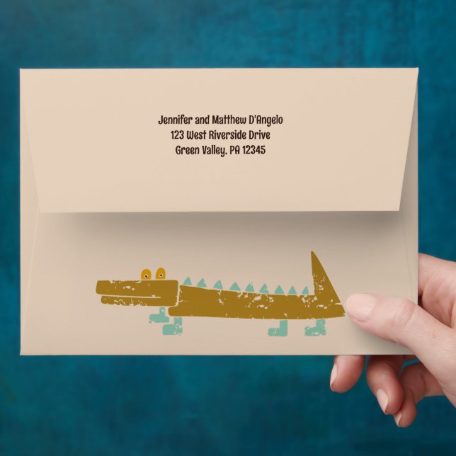 Retro Jungle Animals Wild One First Birthday Envelope (Hand)