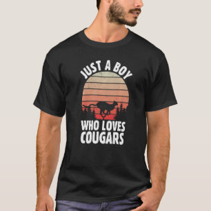 Retro Just A Boy Who Loves Cougars Cougar Vintage T-Shirt