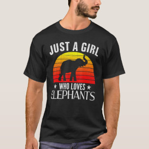 Retro Just A Girl Who Loves Elephants Elephant Wom T-Shirt