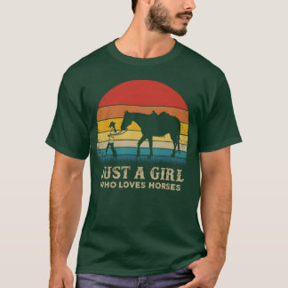 Retro Just A Girl Who Loves Horses funny T-Shirt