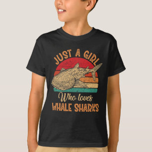 Retro Just A Girl Who Loves Whale Sharks Vintage T-Shirt