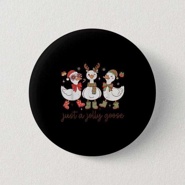 Retro Just A Jolly Goose Satan Christmas Holiday C 6 Cm Round Badge (Front)