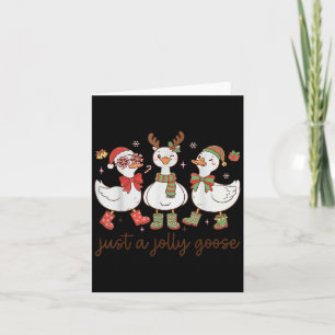 Retro Just A Jolly Goose Satan Christmas Holiday C Card