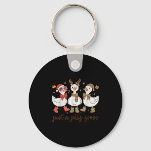 Retro Just A Jolly Goose Satan Christmas Holiday C Key Ring