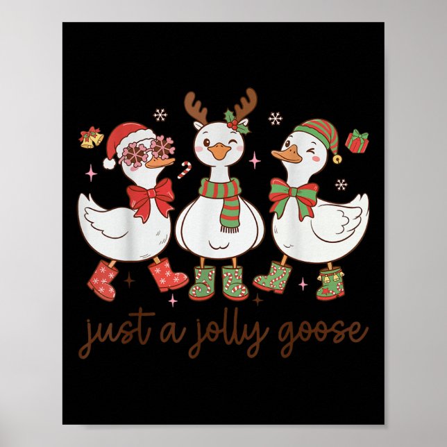 Retro Just A Jolly Goose Satan Christmas Holiday C Poster (Front)