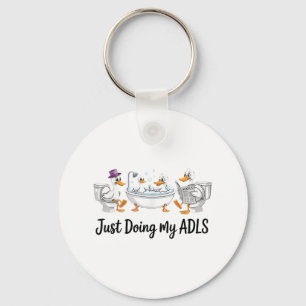 Retro Just Doing My Adls Funny Good Goose Vintage Key Ring