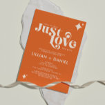 Retro Just Love Orange and Cream Casual Wedding Invitation<br><div class="desc">This Retro Just Love Orange and Cream Casual Wedding Invitation is perfect for a simple couple. This modern retro look is great for minimalist and the colour palette gives off such a 70's retro era feel.</div>