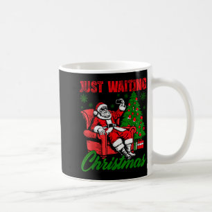 Retro Just Waiting For Christmas Santa Merry Xmas Coffee Mug