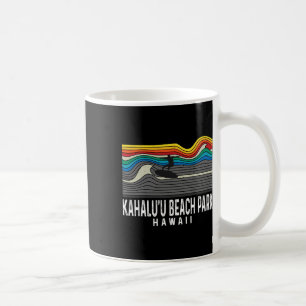 Retro Kahalu'u Beach Park Hawaii Surfboarder Surfb Coffee Mug