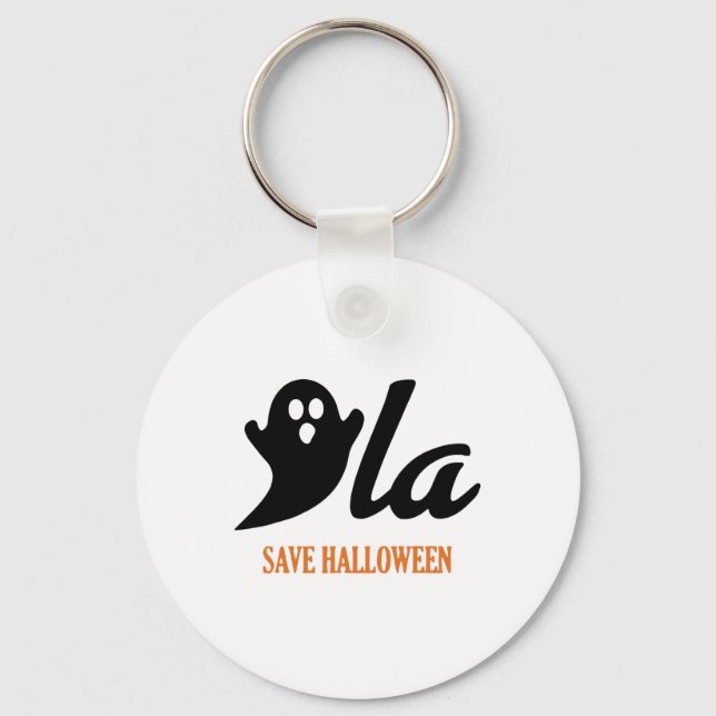Retro Kamala Harris Halloween Comma La Ghost Pumpk Key Ring (Front)