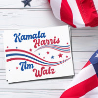 Retro Kamala Harris Tim Walz Blue Red Election