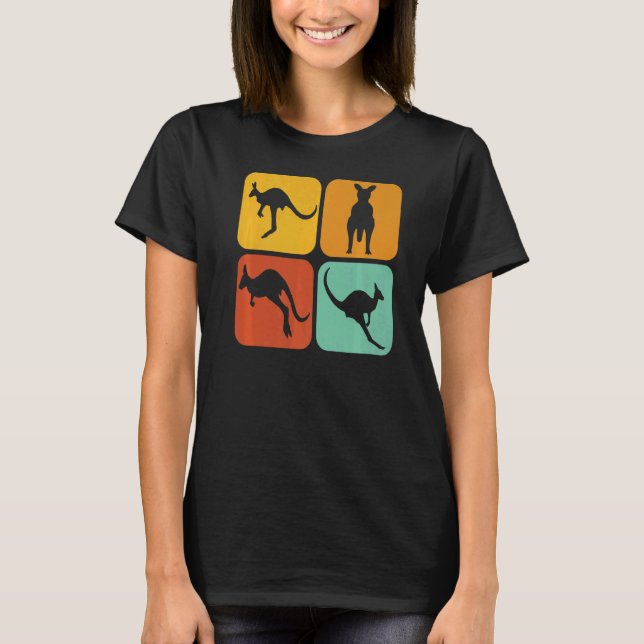 Retro Kangaroo I Marsupial I Australian Kangaroo T-Shirt (Front)