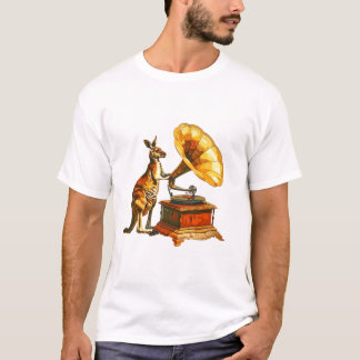 Retro Kangaroo :Vintage Phonograph Fun T-Shirt