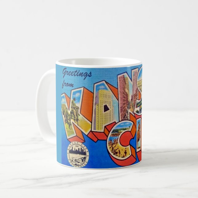 Retro Kansas City, Missouri Greeting Mug (Front Left)