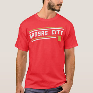 Retro Kansas City Stripes Missouri Map Outline T-Shirt